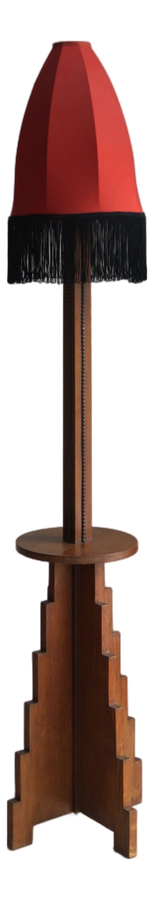 Dutch Amsterdamse School Art Deco Floor Lamp in Oak and Macassar Ebony, 1920s