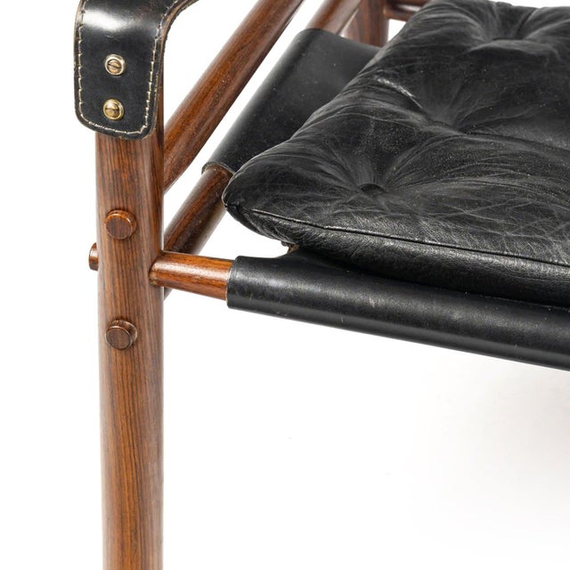 Black Sirocco Lounge Chairs attributed to Arne Norell, 1960, Set of 2 For Sale - Image 8 of 10