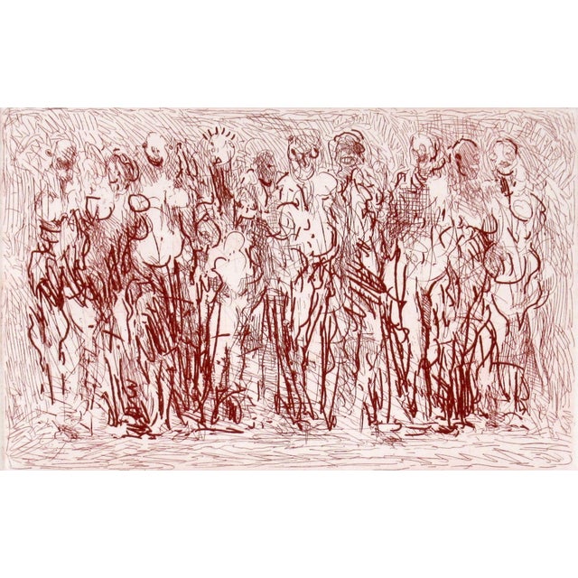 This artwork "Nude III" 1981, is an original etching in sepia on Wove paper by noted American artist Charles Eckart,...