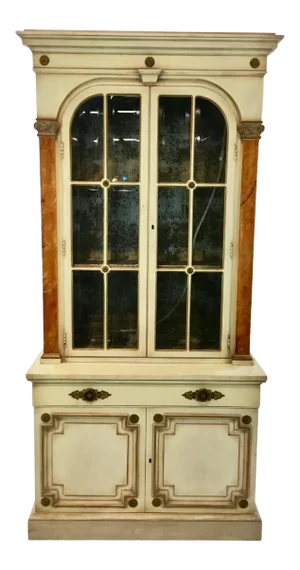 Vintage Continental Neoclassical Style Display Cabinet/Bookcase