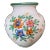 Vintage Hand Painted Floral Terracotta Vase For Sale