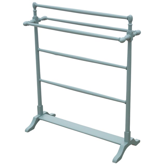 Antique Towel Stand in Painted Beech, 1890s For Sale - Image 6 of 6