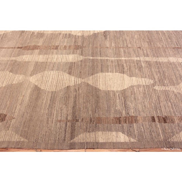 Beautiful Soft Grey Color Large Size Allover Tribal Design Modern Rug, Country Of Origin: Central Asia, Circa Date: Modern...