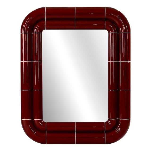 Portalito Mirror in Deep Burgundy by Tilecito For Sale