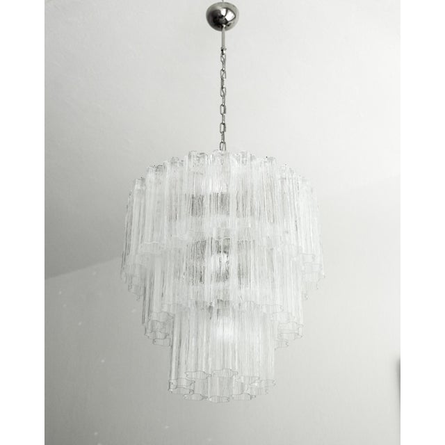 Murano Glass Chandelier with Transparent Glass Elements, Italy, 1980s For Sale - Image 10 of 10