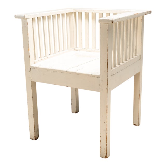 Early 20th Century Painted Wooden Armchair, Central Europe, 1920s For Sale