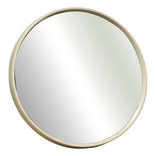Cream Circular Wall Mirror attributed to Schreiber, 1960s For Sale