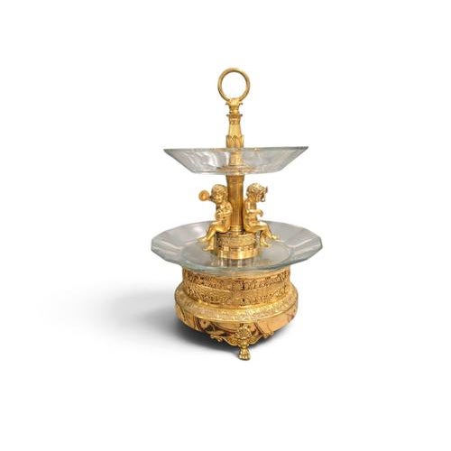 Gold French Empire Gilt Bronze and Cut Glass Centrepiece Set, 1810, Set of 3 For Sale - Image 8 of 18
