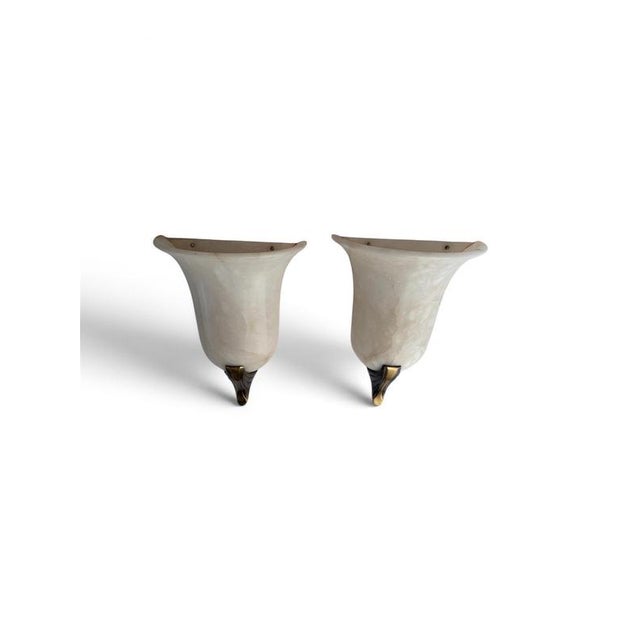 Art Deco Marble Wall Lights, Italy, 1970, Set of 2 For Sale - Image 3 of 10
