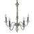 Restoration Hardware Retired Modern Chrome/Glass 5-Arm Chandelier For Sale