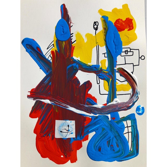 Set of 6 - 11.5' X 14' Framed Abstract Acrylic Paintings 'The Physics' #1 by Diane Grant For Sale - Image 9 of 11