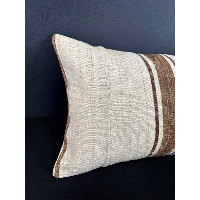 Turkish Hemp Pillow Cushion Natural Beige Brown Cushion Cover 16"x24" #18117 Enhance your home decor with our Kilim Pillow...
