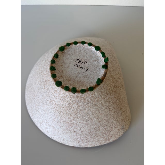 1960s Mid-Century Modern Marcello Fantoni Style Italian Hand-Painted Ceramic Sculptural Bowl For Sale - Image 10 of 12