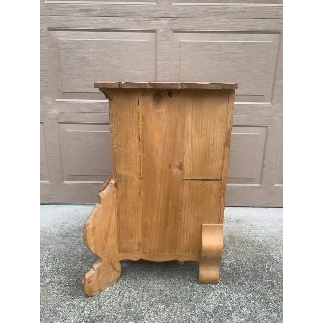 Antique Scandinavian Pine Bombay Chest With Sculptural Silhouette For Sale - Image 12 of 14