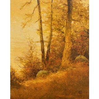 Autumn (Aureus) by Shawn Krueger | Oil on linen Landscape with trees and autumn foliage. For Sale