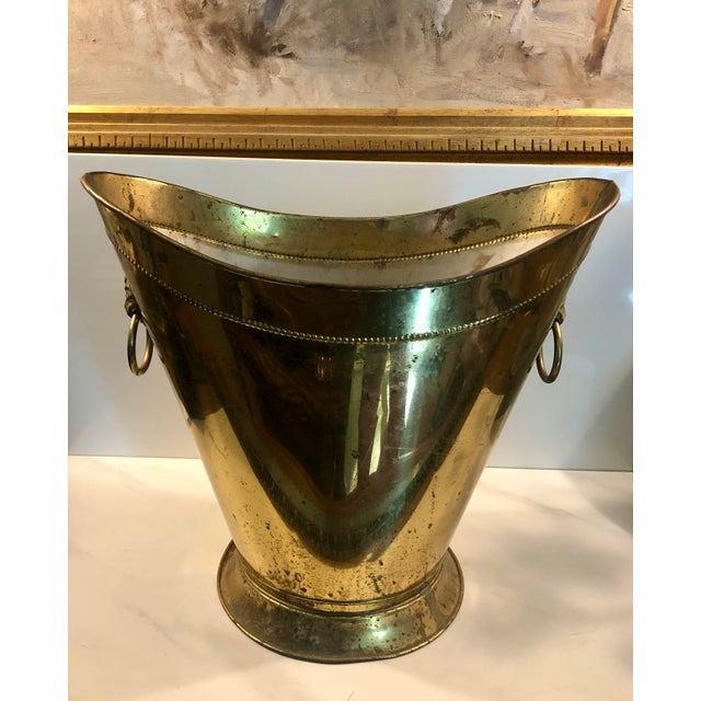 1950s 1950s Lombard England Brass Waste Basket For Sale - Image 5 of 12