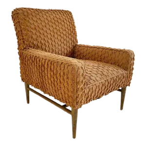 Mid 20th Century Paul McCobb Orange Textured Fabric Arm Chair, Unmarked