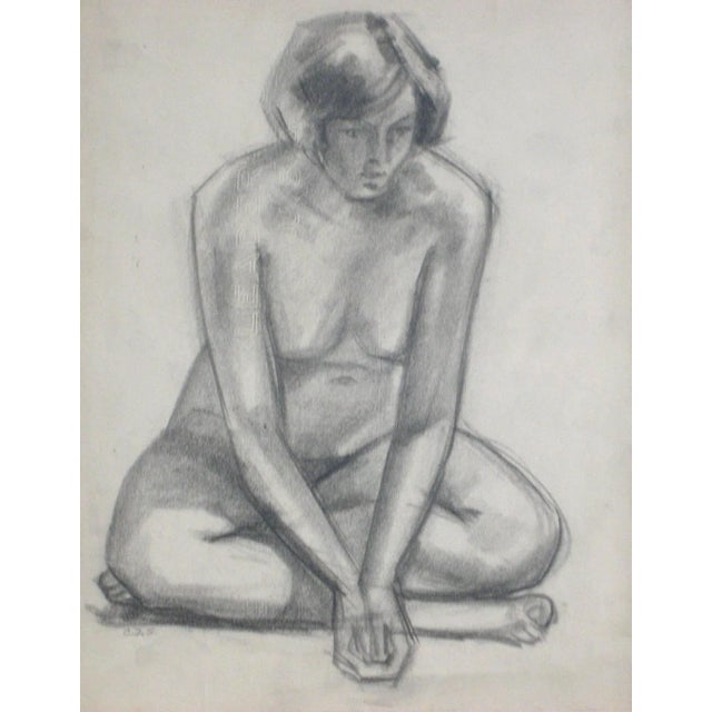 This 1928-1936 graphite on paper female figure is by San Francisco artist Clyde Follett Seavey (1920-1991). Seavey studied...
