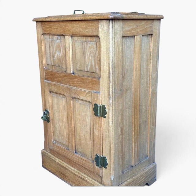 1940s 1940s Oak Hinged Top/Tin Lined/Front Door Ice Box For Sale - Image 5 of 6
