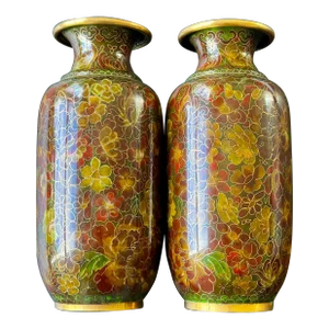 Pair Cloissone Vases