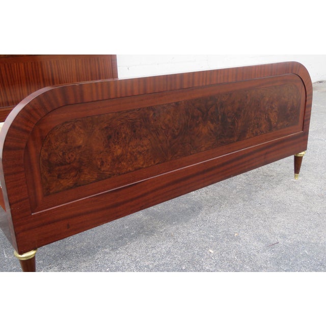 French Tall Burlwood Inlay Queen Size Bed 5918 For Sale - Image 10 of 12