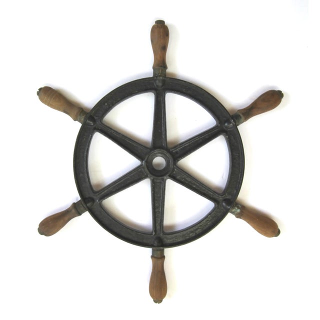 Wood Circa 1940s Boat Steering Wheel For Sale - Image 7 of 7