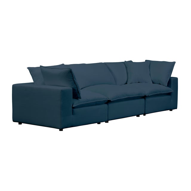 Cali Navy Performance Fabric Modular Sofa For Sale - Image 4 of 7