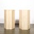 A striking pair of Mid-Century Modern hexagonal pedestals, crafted in rich travertine circa 1970, embodying the geometric...