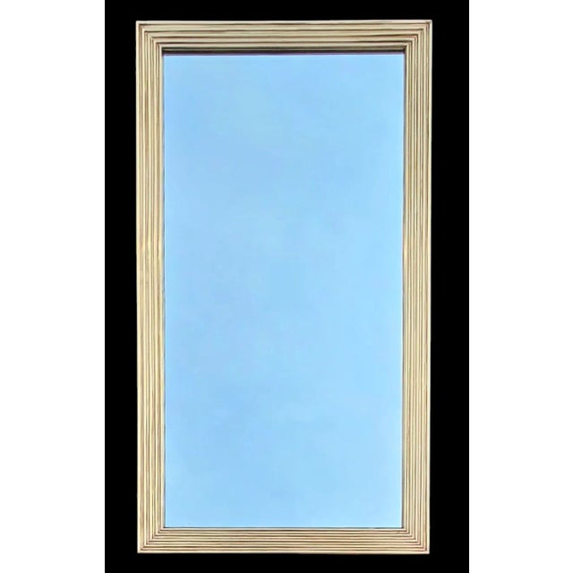 French Antique 19th Century French Reeded Brass Frame Mirror For Sale - Image 3 of 6