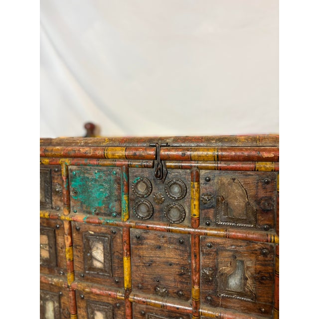 Early 20th Century Rustic Hand-Carved Indian (Damchiya) Style Dowry Chest For Sale - Image 11 of 12