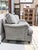 Transitional Late 20th Century Bassett Grey Linen Nailhead Trim Sofa For Sale - Image 3 of 12