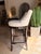 Contemporary Century Ivory Leather Bar Stool With Wood Legs For Sale - Image 3 of 5