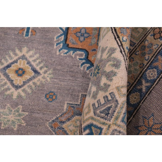 Textile Southwestern Kazak Rustic Gray/Ivory Wool Rug - 8'3''x10'1'' For Sale - Image 7 of 10