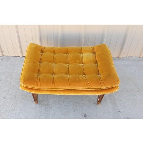 Vintage Mid Century Orange Tufted Ottoman for Castro Convertibles Arden Chair For Sale - Image 4 of 7