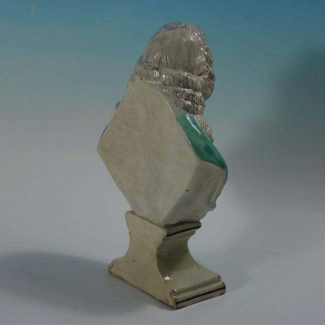 Staffordshire Pearlware Bust of the Composer Handel For Sale - Image 6 of 16