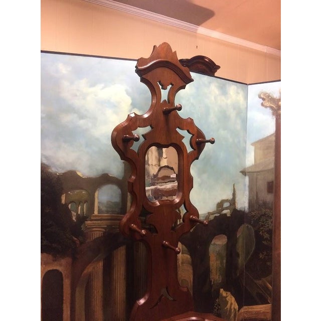 Item: Antique Victorian Hat Rack in Walnut. Age & Condition: Circa 1880. Good, some signs of age to the mirror glass, cast...