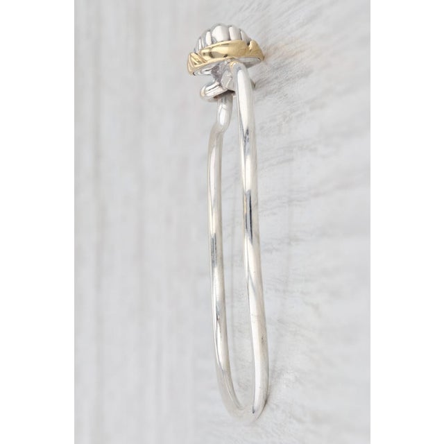 Modern Tiffany Scarab Bangle Bracelet W/ Pouch Box Sterling Silver 18k Gold 7" For Sale - Image 3 of 7