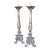 56” Tall Rare Pair of 18th-Century Italian Silvered & Giltwood Ecclesiastical Altar Prickets For Sale