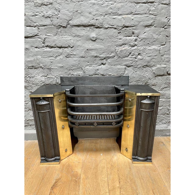 Metal Antique Regency Style English Half Hob Grate, 1850 For Sale - Image 7 of 16