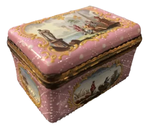 Fine Antique English South Staffordshire or Battersea Enamel Snuff Box