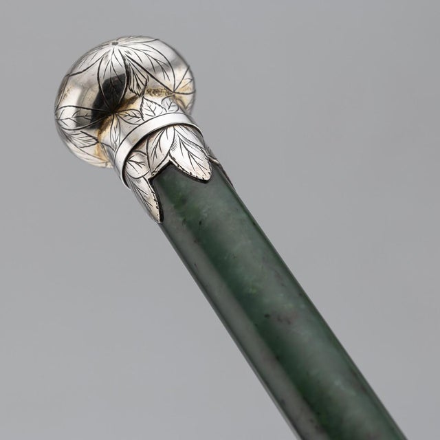 Antique Silver and Spinach Jade Magnifying Glass, 1880s For Sale - Image 18 of 18