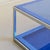 Metal Italian Blue Glass + Chrome Coffee Table Attributed to Cristal Arte, 1970s For Sale - Image 7 of 8
