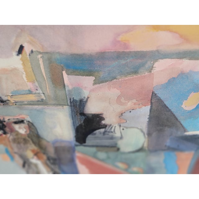 Abstract Watercolor Painting by Bruce Ertle Dated 1979 For Sale - Image 11 of 11