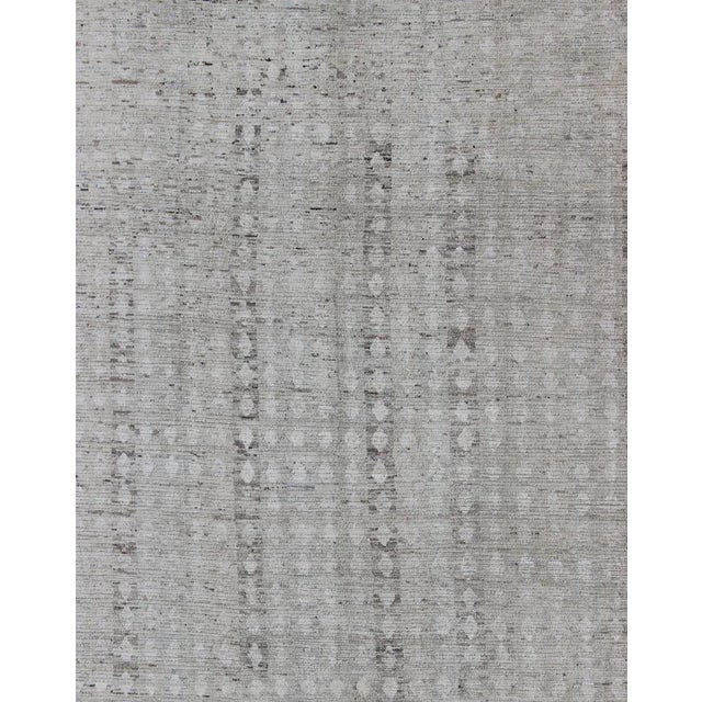 Casual Modern Design Rug in Light Green and Neutral Tones For Sale - Image 4 of 12