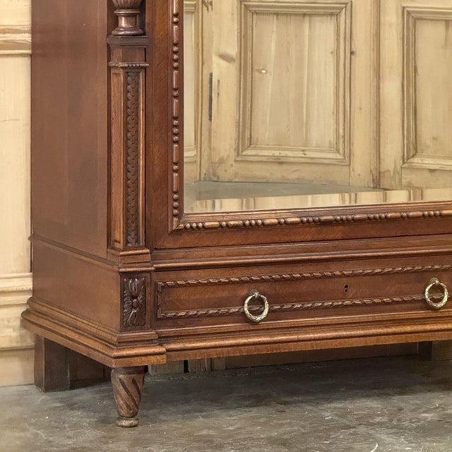 19th Century French Louis XVI Walnut Armoire For Sale - Image 9 of 18
