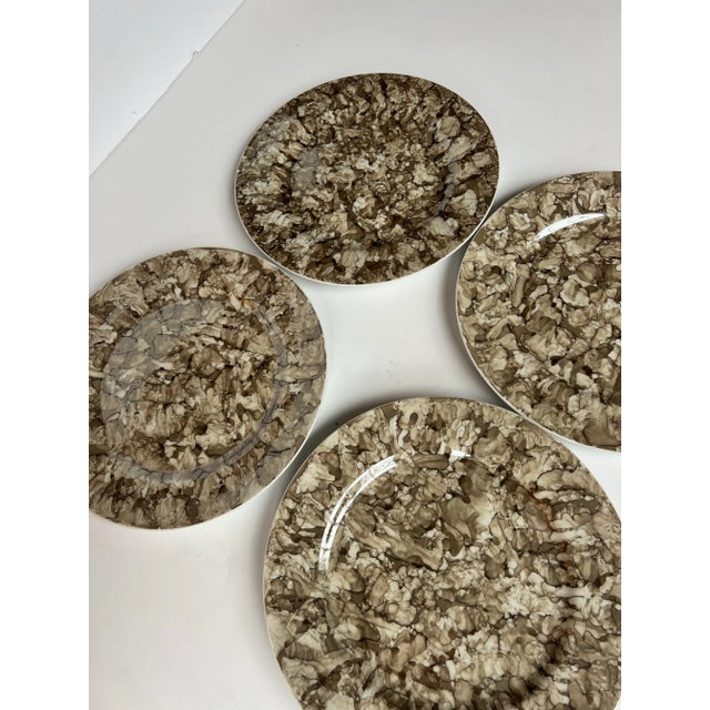 Mid-Century Modern Vintage Georges Briard Marble Ware Dinner Plates - Set of 4 For Sale - Image 3 of 4