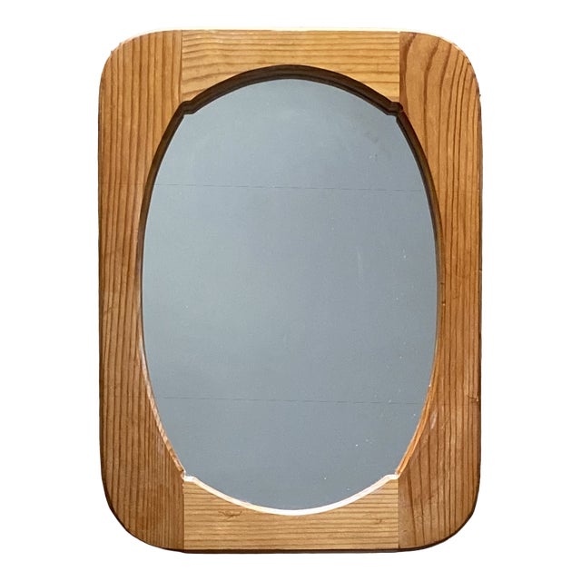 Vintage Swedish Pine Mirror, 1970s For Sale