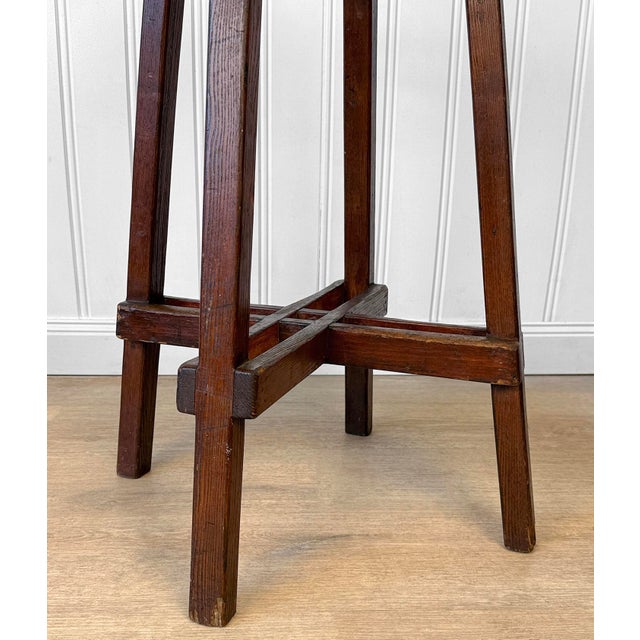 Brown Antique Arts & Crafts Wood Octagonal Plant Stand Table For Sale - Image 8 of 10