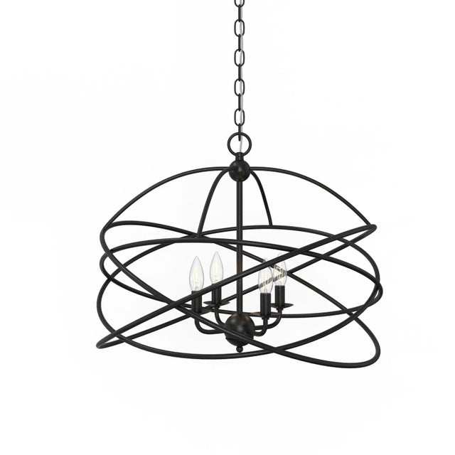 Metal Anson 4-Light Contemporary Statement Chandelier For Sale - Image 7 of 9