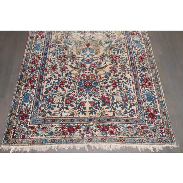Late 19th Century Zabihi Collection Botanical Animal Persian Tehran Rug - 4'8" x 7'4" For Sale - Image 10 of 12